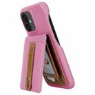 For iPhone 16 Plus Litchi Texture Leather Ring Card Bag Holder Phone Case(Pink) - 1