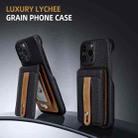 For iPhone 15 Pro Max Litchi Texture Leather Ring Card Bag Holder Phone Case(Black) - 2