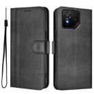 For ASUS ROG Phone 9 / 9 Pro Line Splicing Buckle Retro Leather Phone Case(Black) - 2
