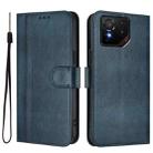 For ASUS ROG Phone 9 / 9 Pro Line Splicing Buckle Retro Leather Phone Case(Dark Blue) - 2