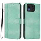 For ASUS Zenfone 11 Ultra Line Splicing Buckle Retro Leather Phone Case(Mint Green) - 2