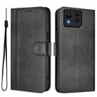 For ASUS Zenfone 11 Ultra Line Splicing Buckle Retro Leather Phone Case(Black) - 2