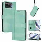 For ASUS Zenfone 12 Ultra Line Splicing Buckle Retro Leather Phone Case(Mint Green) - 1