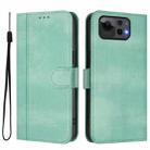 For ASUS Zenfone 12 Ultra Line Splicing Buckle Retro Leather Phone Case(Mint Green) - 2