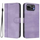 For ASUS Zenfone 12 Ultra Line Splicing Buckle Retro Leather Phone Case(Purple) - 2