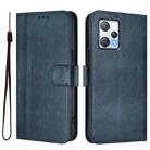 For Blackview A53 Line Splicing Buckle Retro Leather Phone Case(Dark Blue) - 2