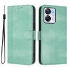 For Blackview Oscal Modern 8 / Color 8 Line Splicing Buckle Retro Leather Phone Case(Mint Green) - 2