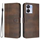 For Blackview Oscal Modern 8 / Color 8 Line Splicing Buckle Retro Leather Phone Case(Brown) - 2