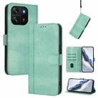 For Blackview Wave 6C Line Splicing Buckle Retro Leather Phone Case(Mint Green) - 1