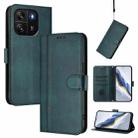 For Blackview Wave 6C Line Splicing Buckle Retro Leather Phone Case(Dark Green) - 1
