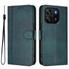 For Blackview Wave 6C Line Splicing Buckle Retro Leather Phone Case(Dark Green) - 2