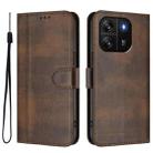 For Blackview Wave 6C Line Splicing Buckle Retro Leather Phone Case(Brown) - 2