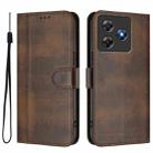 For Blackview Wave 8 / 8C / Oscal Flat 2 Line Splicing Buckle Retro Leather Phone Case(Brown) - 2