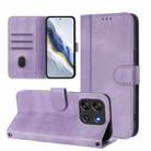 For Blackview Oscal Flat 1C Line Splicing Buckle Retro Leather Phone Case(Purple) - 2