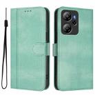 For Blackview Oscal Tiger 13 Line Splicing Buckle Retro Leather Phone Case(Mint Green) - 2