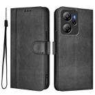 For Blackview Oscal Tiger 13 Line Splicing Buckle Retro Leather Phone Case(Black) - 2
