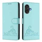 For Coolpad Cool 40i Cat Rat Embossed Pattern RFID Leather Phone Case with Lanyard(Mint Green) - 2