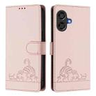 For Coolpad Cool 40i Cat Rat Embossed Pattern RFID Leather Phone Case with Lanyard(Pink) - 2