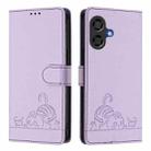 For Coolpad Cool 40i Cat Rat Embossed Pattern RFID Leather Phone Case with Lanyard(Purple) - 2
