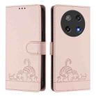 For Coolpad C16 Cat Rat Embossed Pattern RFID Leather Phone Case with Lanyard(Pink) - 2
