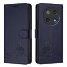 For Coolpad C16 Cat Rat Embossed Pattern RFID Leather Phone Case with Lanyard(Blue) - 2