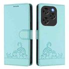For Coolpad X100 Cat Rat Embossed Pattern RFID Leather Phone Case with Lanyard(Mint Green) - 2