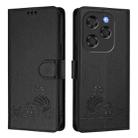 For Coolpad X100 Cat Rat Embossed Pattern RFID Leather Phone Case with Lanyard(Black) - 2