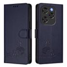 For Coolpad X100 Cat Rat Embossed Pattern RFID Leather Phone Case with Lanyard(Blue) - 2