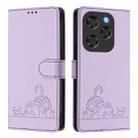 For Coolpad X100 Cat Rat Embossed Pattern RFID Leather Phone Case with Lanyard(Purple) - 2