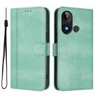 For BLU C9 Line Splicing Buckle Retro Leather Phone Case(Mint Green) - 2