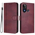 For BLU C9 Line Splicing Buckle Retro Leather Phone Case(Wine Red) - 2