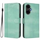 For BLU G64 Line Splicing Buckle Retro Leather Phone Case(Mint Green) - 2