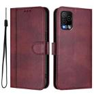 For BLU View 5 Pro Line Splicing Buckle Retro Leather Phone Case(Wine Red) - 2