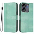 For BLU View 5 Line Splicing Buckle Retro Leather Phone Case(Mint Green) - 2