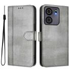 For BLU View 5 Line Splicing Buckle Retro Leather Phone Case(Grey) - 2