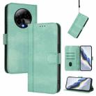 For BLU Bold K50 Line Splicing Buckle Retro Leather Phone Case(Mint Green) - 1