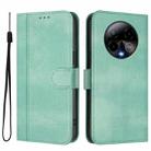 For BLU Bold K50 Line Splicing Buckle Retro Leather Phone Case(Mint Green) - 2