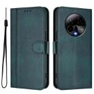 For BLU Bold K50 Line Splicing Buckle Retro Leather Phone Case(Dark Green) - 2