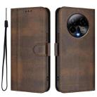 For BLU Bold K50 Line Splicing Buckle Retro Leather Phone Case(Brown) - 2