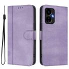 For Boost Mobile Celero 5G 2024 / 3 5G Line Splicing Buckle Retro Leather Phone Case(Purple) - 2