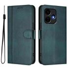 For Boost Mobile Celero 5G+ 2024 / 3+ 5G Line Splicing Buckle Retro Leather Phone Case(Dark Green) - 2