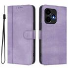 For Boost Mobile Celero 5G+ 2024 / 3+ 5G Line Splicing Buckle Retro Leather Phone Case(Purple) - 2