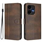 For Boost Mobile Celero 5G+ 2024 / 3+ 5G Line Splicing Buckle Retro Leather Phone Case(Brown) - 2