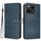 For Boost Mobile Summit 5G 2024 Line Splicing Buckle Retro Leather Phone Case(Dark Blue) - 2