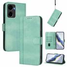 For Cricket Magic 2 5G / AT&T Propel 2 5G Line Splicing Buckle Retro Leather Phone Case(Mint Green) - 1