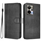 For Cricket Outlast 5G 2024 Line Splicing Buckle Retro Leather Phone Case(Black) - 2