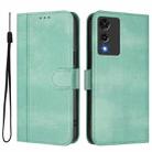 For Cubot A10 Line Splicing Buckle Retro Leather Phone Case(Mint Green) - 2
