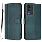 For Cubot A10 Line Splicing Buckle Retro Leather Phone Case(Dark Green) - 2