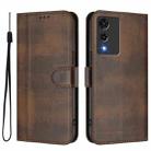 For Cubot A10 Line Splicing Buckle Retro Leather Phone Case(Brown) - 2