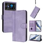 For Cubot A20 Line Splicing Buckle Retro Leather Phone Case(Purple) - 1